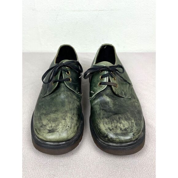 Dr. Martens Green Brushed Made in England Lace Up Docs Shoes  Mens Size 9.5 - Picture 1 of 9